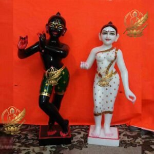 Radha Krishna Shyam Shweta Marble Moorti