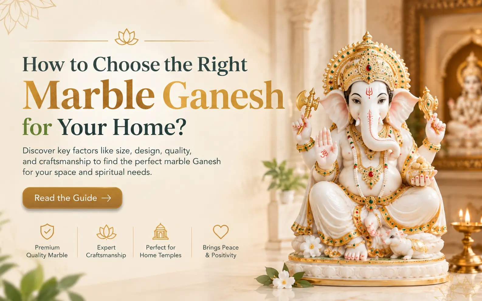 Beautiful marble Ganesh Ji moorti for home